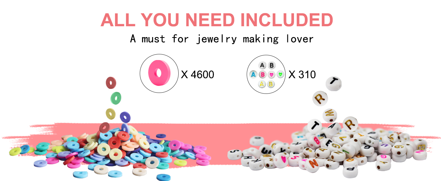 clay beads for friendship bracelet making kit