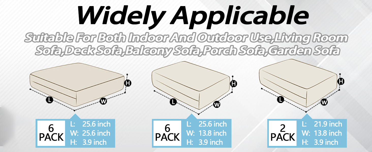 14Pieces Patio Cushion Covers Replacement,Outdoor Couch Cushions Covers Waterproof Furniture 