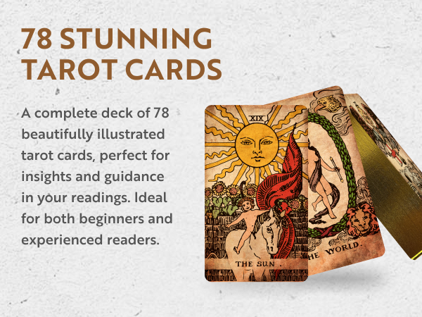 Deck of 78 beautifully illustrated tarot cards, ideal for both beginner and experienced readers