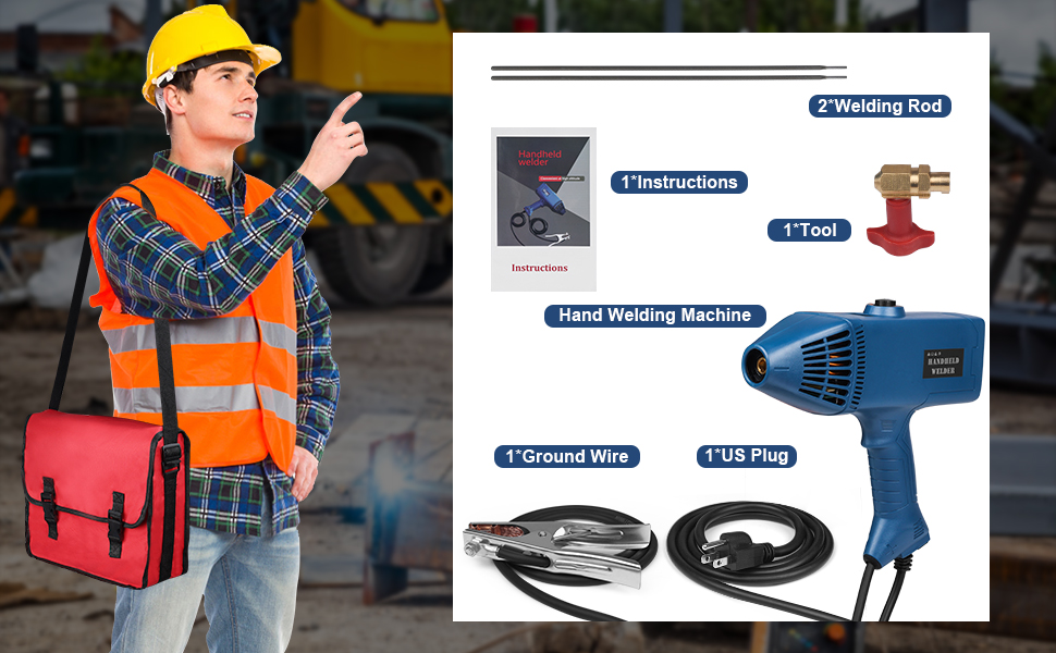 NDUUN Welding Handheld Machine 250Amp Portable ARC Welder Gun 110V