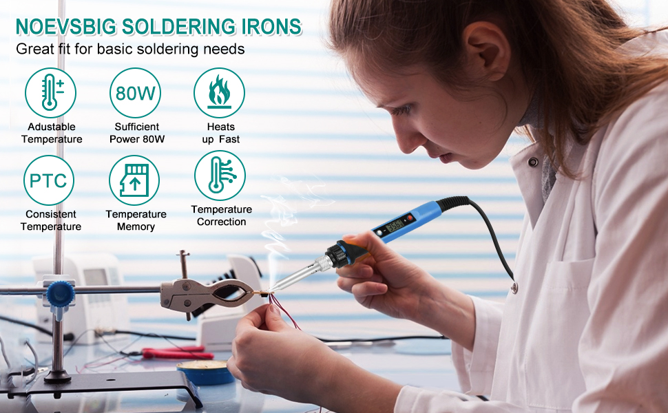 80W Soldering Iron Kit,Digital LCD Solder Gun Adjustable Temperature