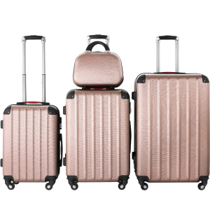 Tectake 4-teiliger roségoldfarbener Reisekoffer - robuste Hartschale, abnehmbare Rollen 360°, ineinander stapelbar, TSA 2c6d4adb 8aad 4e5b 825d 6843b2352b9d. CR0,0,300,300 PT0 SX300 V1