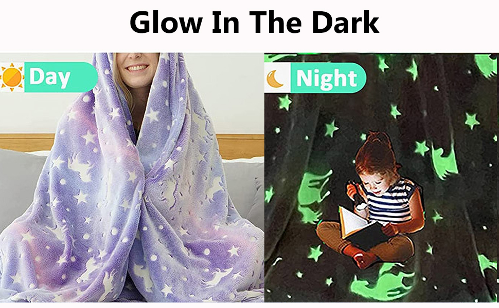 Unicorns Blanket for Girls Kids Toys Rainbow Luminous Blanket Soft