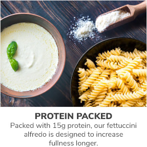 protein packed 15g fettuccini alfredo increase fullness longer entree lunch dinner meals cheese