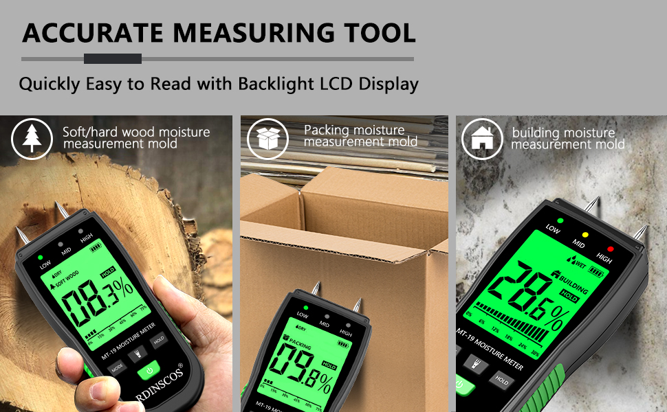 Wood Moisture Meter, Firewood Moisture Tester, Drywall Moisture