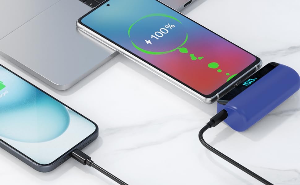 Feob Mini Power Bank Portable Charger 5200mAh for iPhone 15 Series, PD USB C Battery Pack with