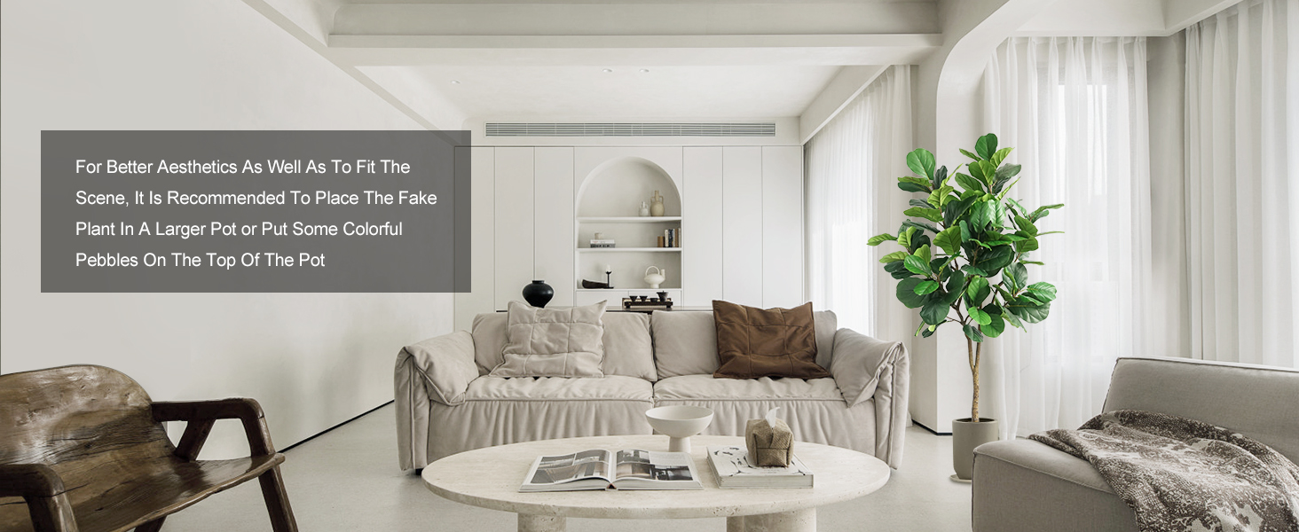 ayoodfo Artificial Fiddle Leaf Fig Tree Fake Tree in Pot