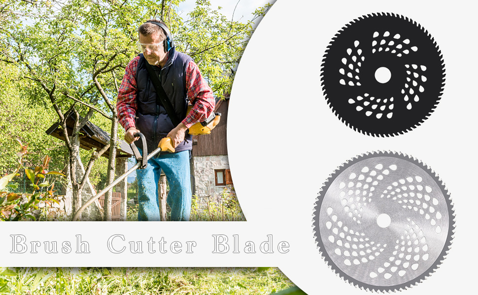 IRmm Brush Cutter Blade, 10" x 80T Carbide Tip Weed Eater Blade & 8" x