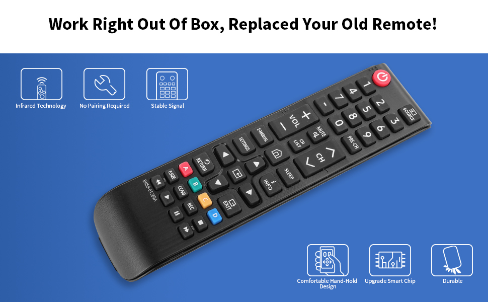 【Pack of 2】 BN5901289A Remote Control Compatible with Samsung TV TM1240A MU6070