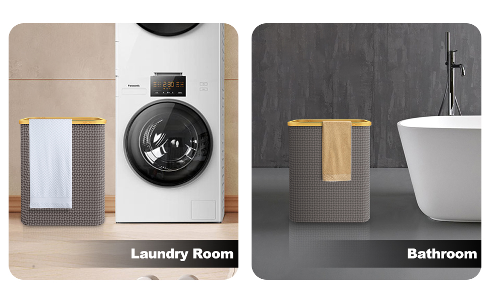 EZDeco Laundry Hamper,65L Foldable Hampers for Laundry