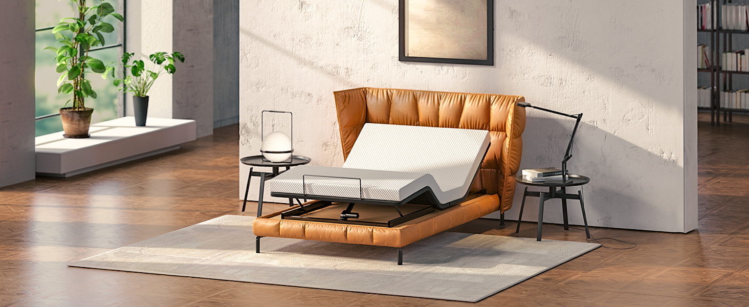 Koorlian Twin Adjustable Bed Frame, Ergonomic StandAlone