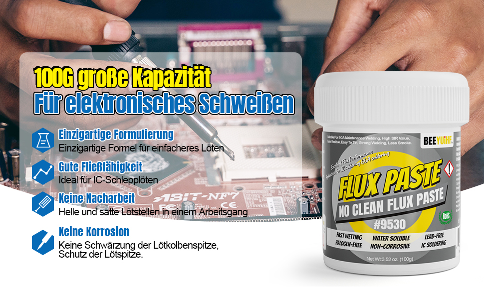 BEEYUIHF No Clean Soldering Paste Flux, BGA Soldering Flux Paste