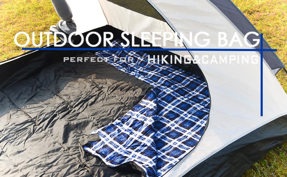 Cotton Flannel Double Sleeping Bag For Camping, Backpacking Or Hiking