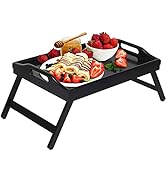 Bed Tray Folding Legs with Handles Breakfast Food Tray Table for Sofa Eating,Drawing,Platters Bam...