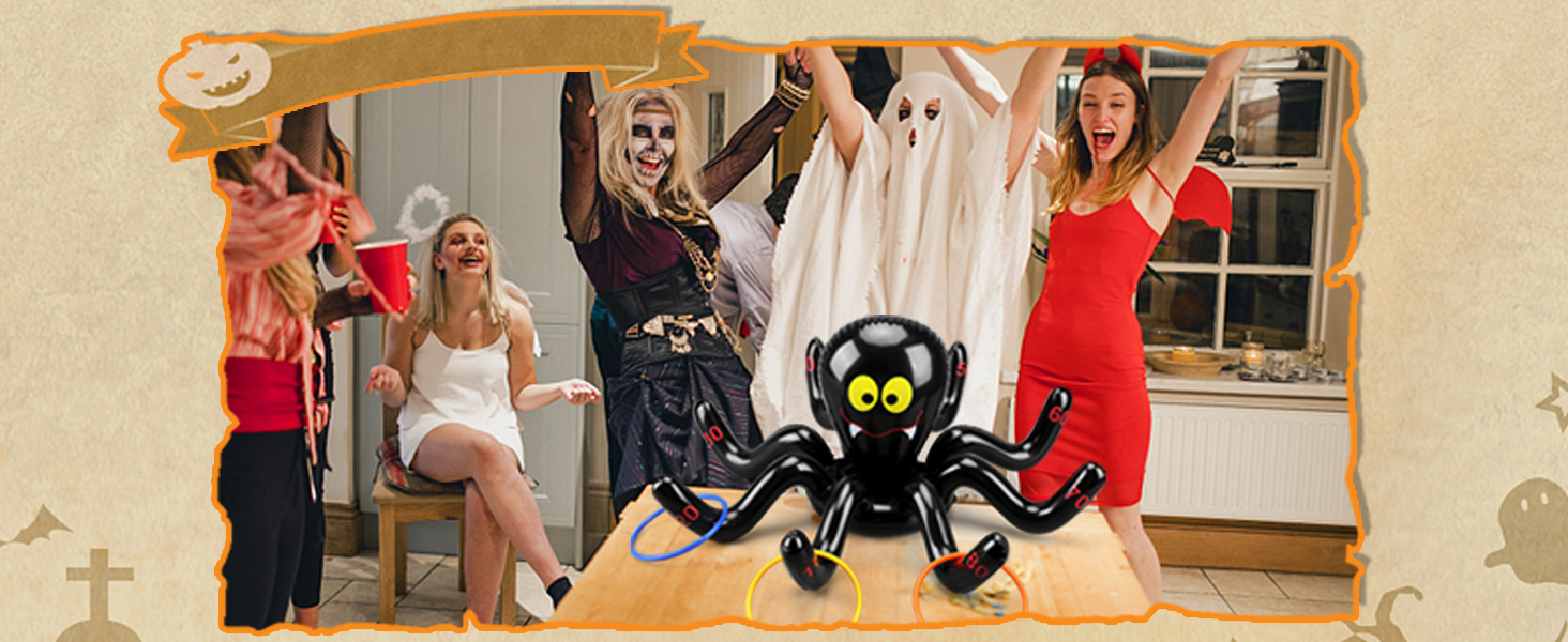 Angooni Funny Inflatable Spider Ring Toss Game (4 Sets