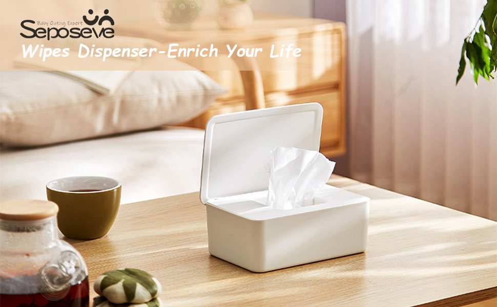 Baby Wipes Dispenser, Wipe Holder for Baby & Adult, Seposeve Refillable