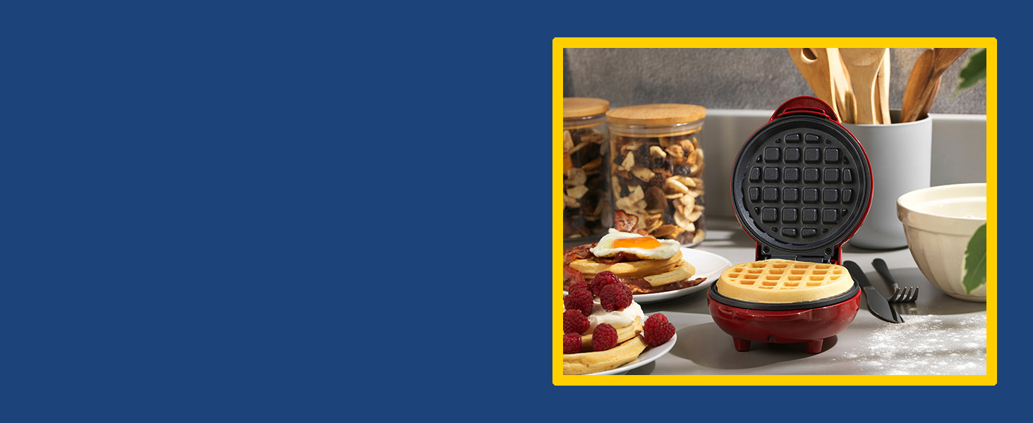 Giles & Posner® EK4214G Mini Waffle Maker, NonStick Electric Waffle Machine, 550 W, Compact