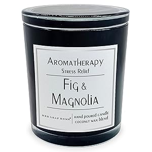 Fig & Magnolia Aromatherapy Candle - Black Jar