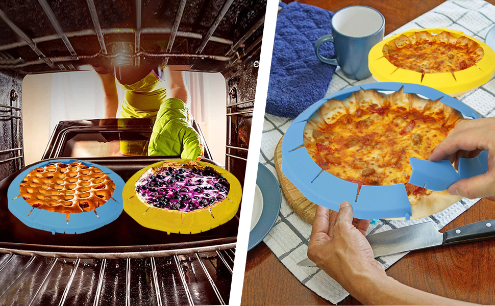 Adjustable Pie Crust Protector Silicone Pie Crust Bag Covers for Edges of The Pie