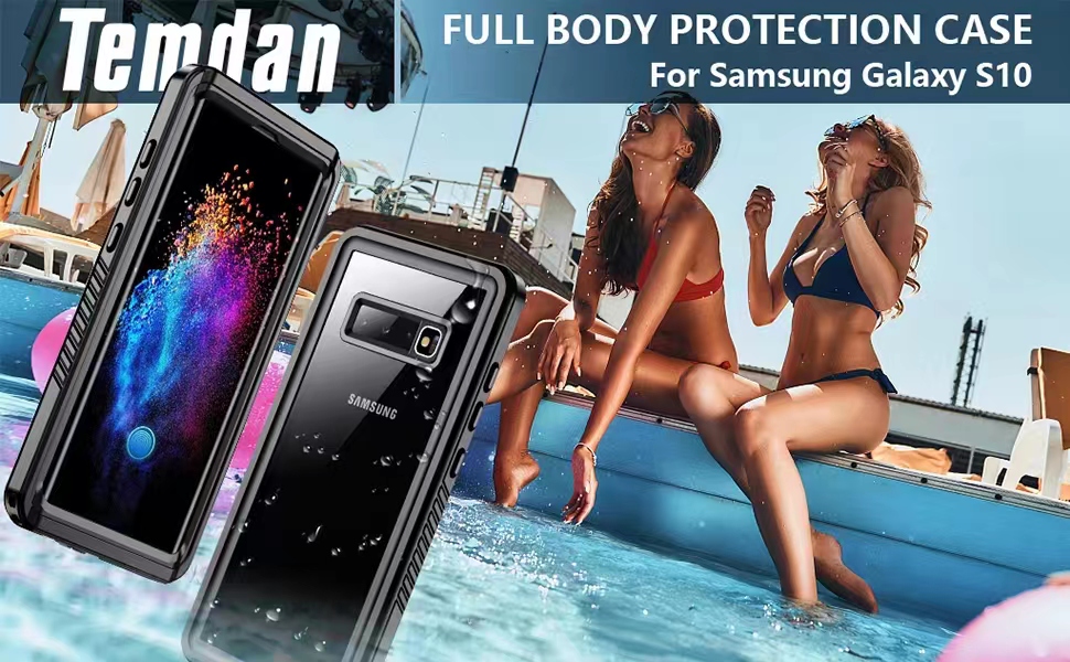 Temdan for Samsung Galaxy S10 Case, [with Builtin Screen