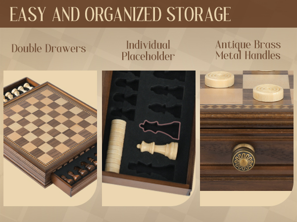 Chess & Checkers Board Set 2 in 1 Magnetic 