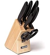 Arcos Juego de Cuchillos de Cocina. 6 piezas con bloque. 5 Cuchillos chef y 1 tijeras Acero Inoxi...