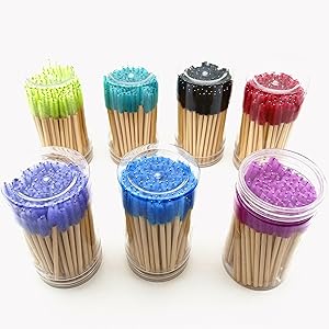 100 pcs per barrel Bamboo mascara wand