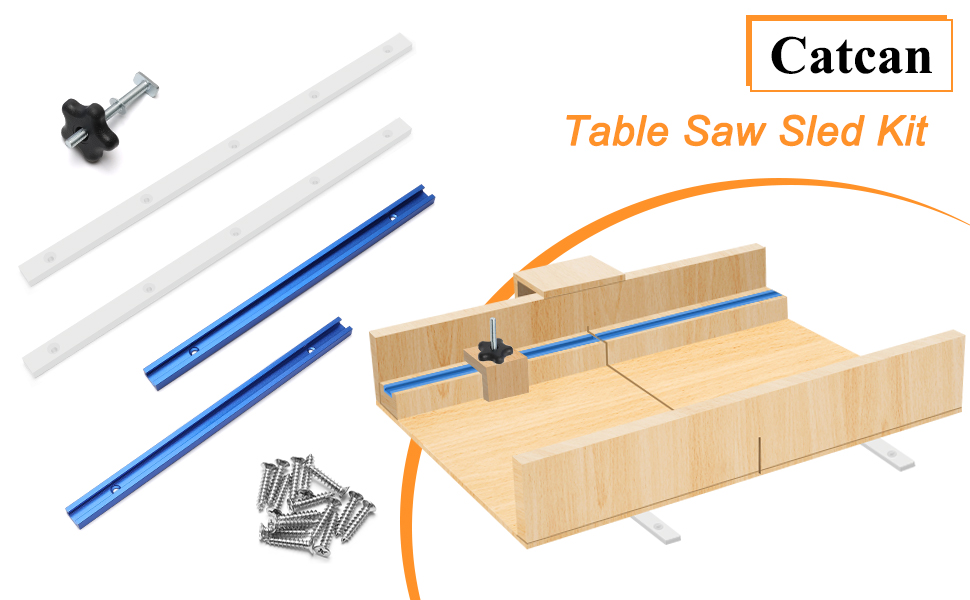 21PCS Table Saw Sled Kit, Catcan Crosscut Sled for Table Saw Sled