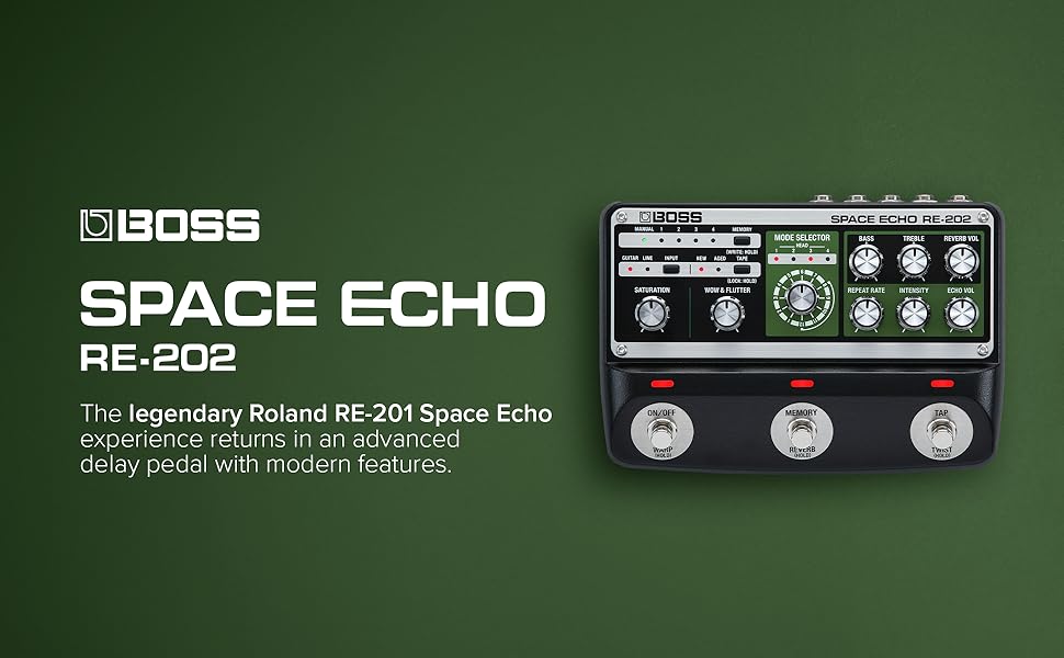 BOSS RE-202 Space Echo | Tape Echo Delay Reverb Effects