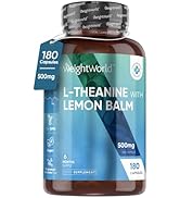 L Theanine with Lemon Balm 500mg - 180 Vegan Capsules - Natural Nootropics L-Theanine Supplements...