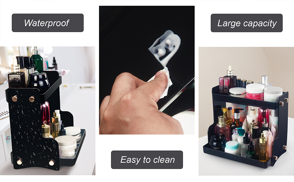 FICTOR 2Tier Bathroom Countertop Organizer Acrylic