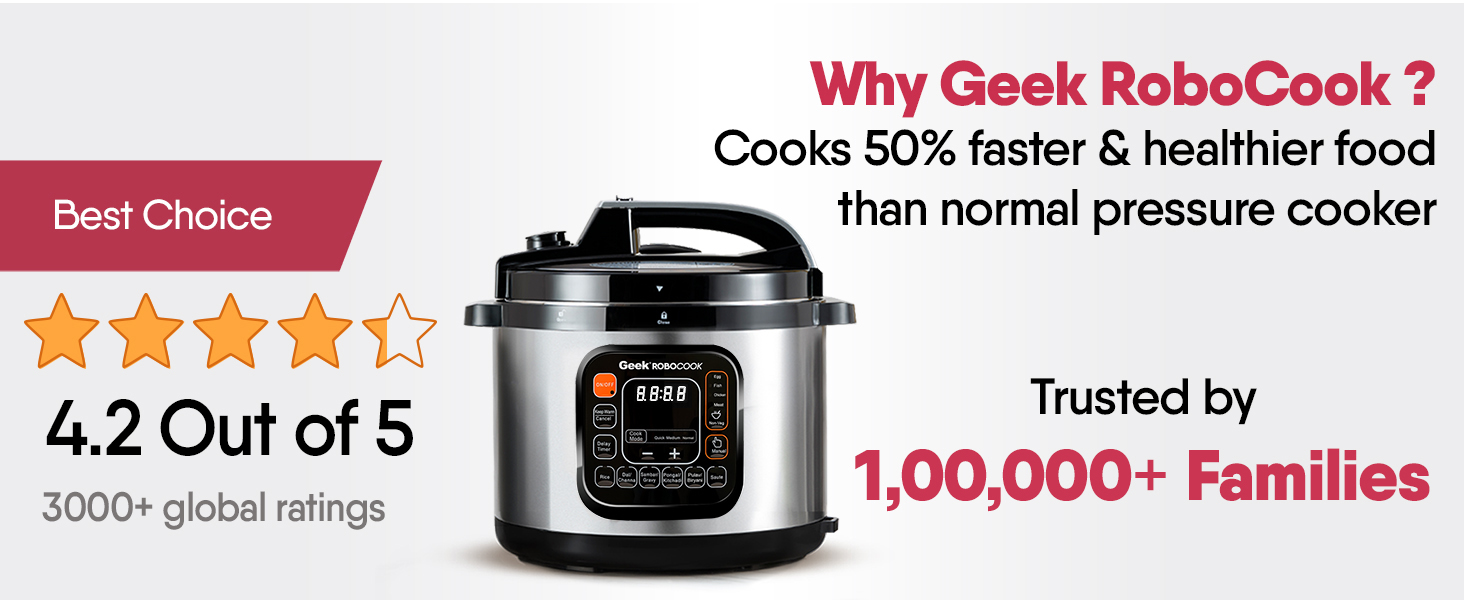 Buy Geek Robocook Zeta 6 Litre Electric Pressure Cooker One Touch