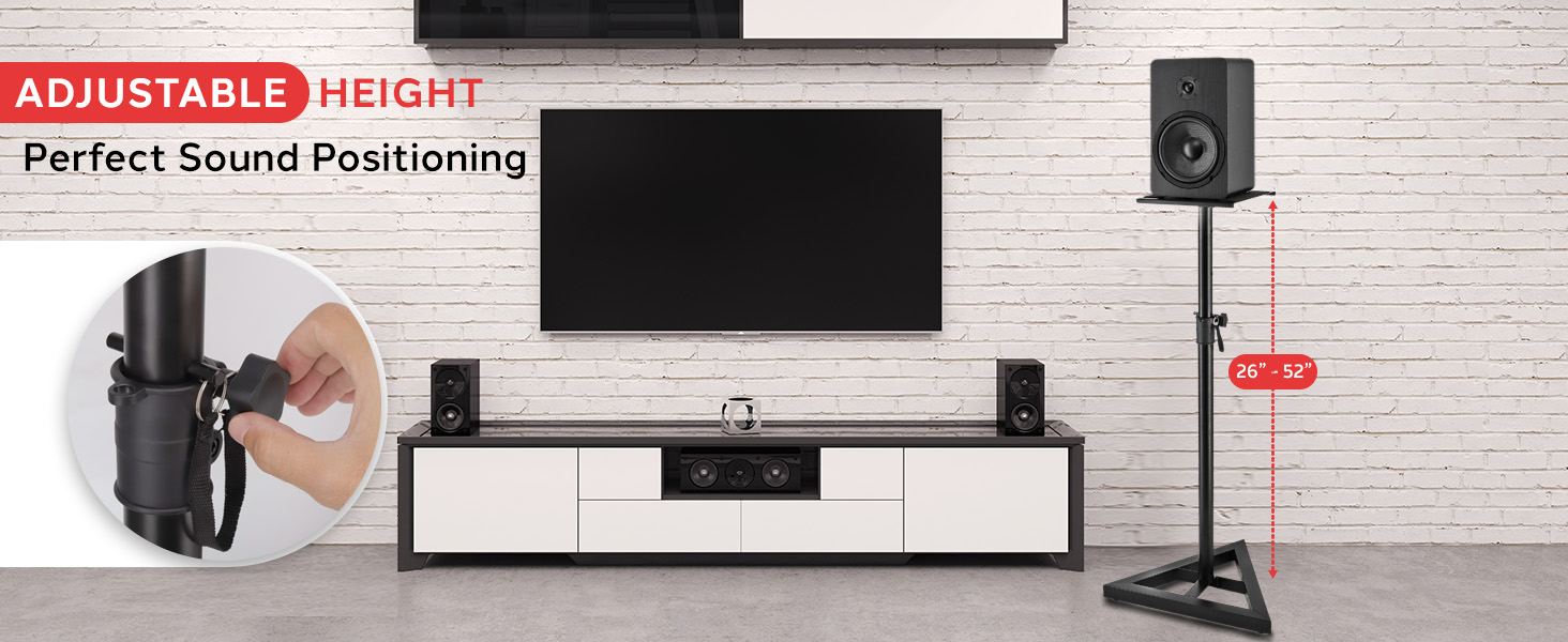 speaker stands home theater tripod rear tall wall brackets play large monitors living room