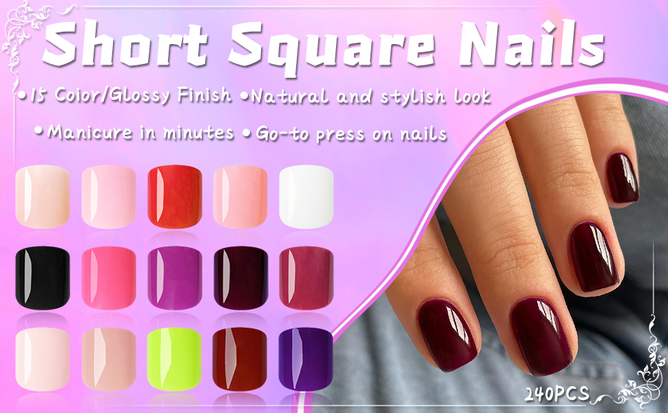 black press on nails short fake nails black glue on nails white acrylic nails red false nails