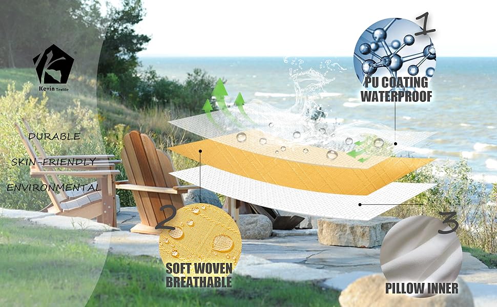 Kevin Textile Pack of 2 Decorative Outdoor Waterproof