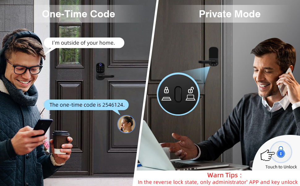 Keyless door lock with handle