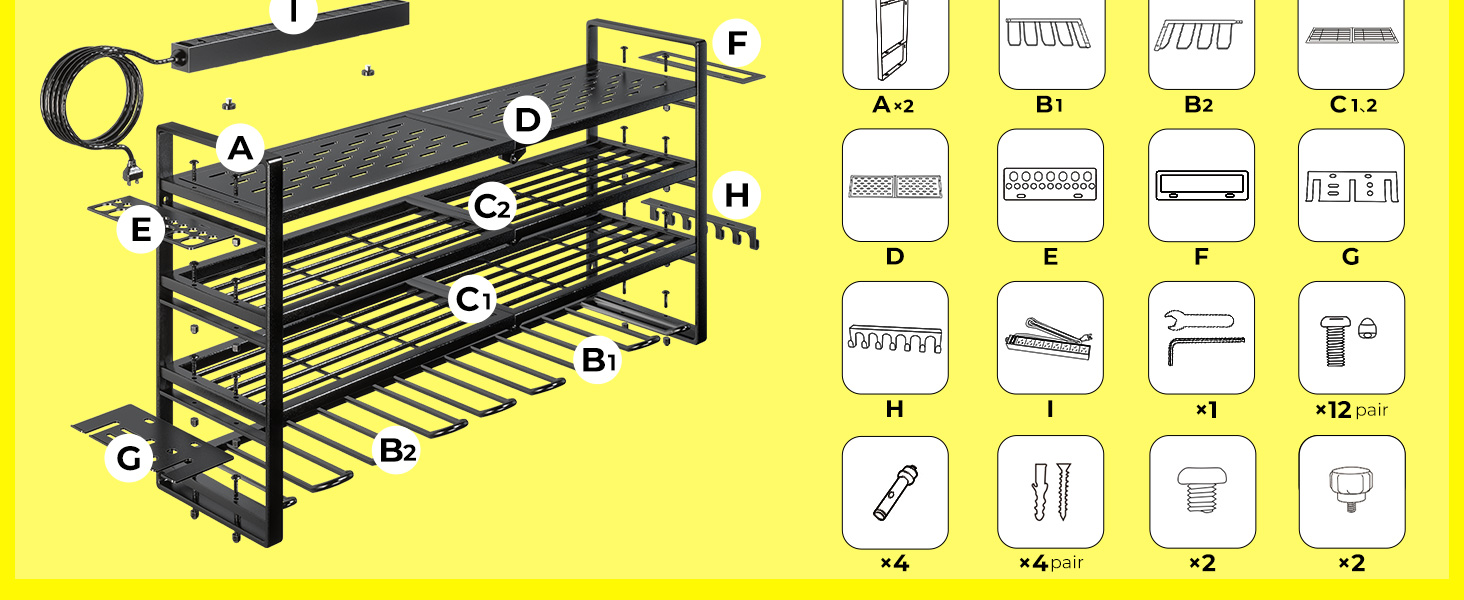 power tool organizer with charging station