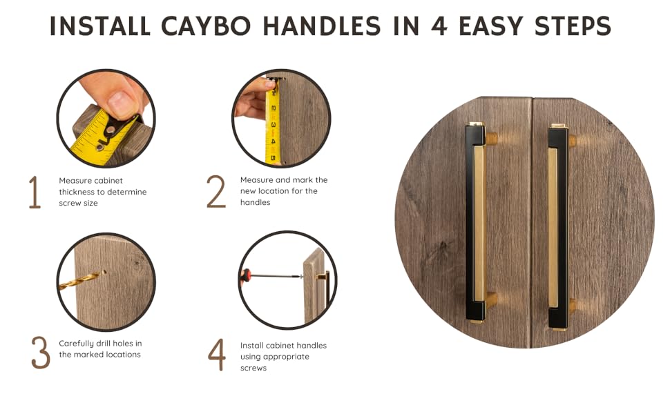 CAYBO 5 Inch Gold Drawer and Handle Set Unique Modern Kitchen