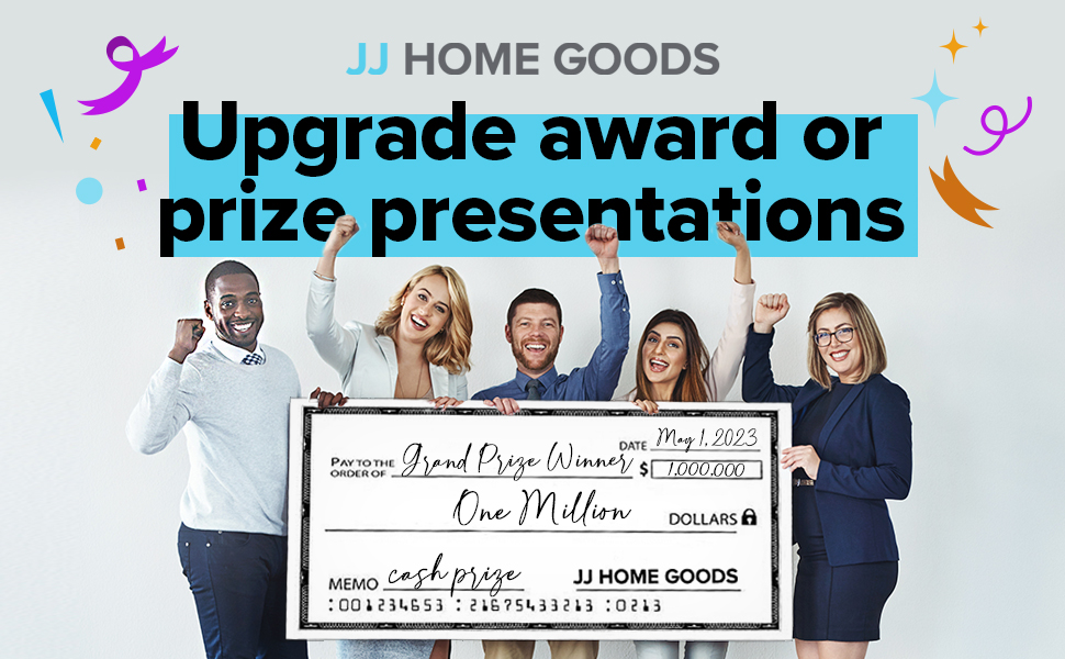 JJ CARE Giant Check [48" x 24"] Dry Erase Big Checks for Presentations, Oversized