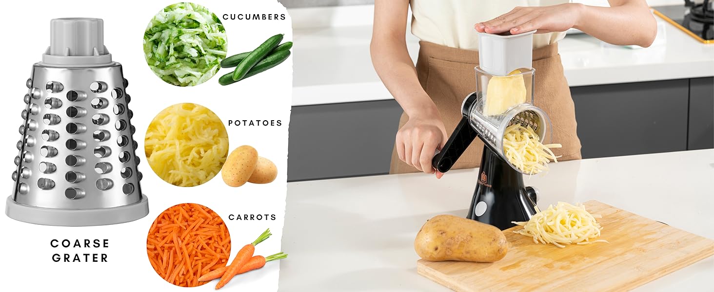 Brieftons 4-Blade Rotary Grater Coarse grating blade