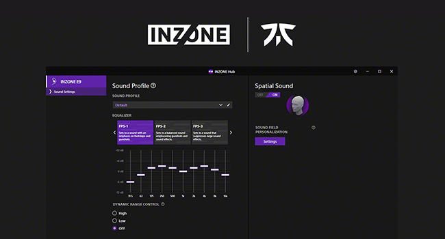 Intuitive EQ with INZONE Hub and Sound Connect app