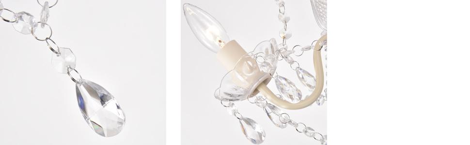 white plug in chandelier