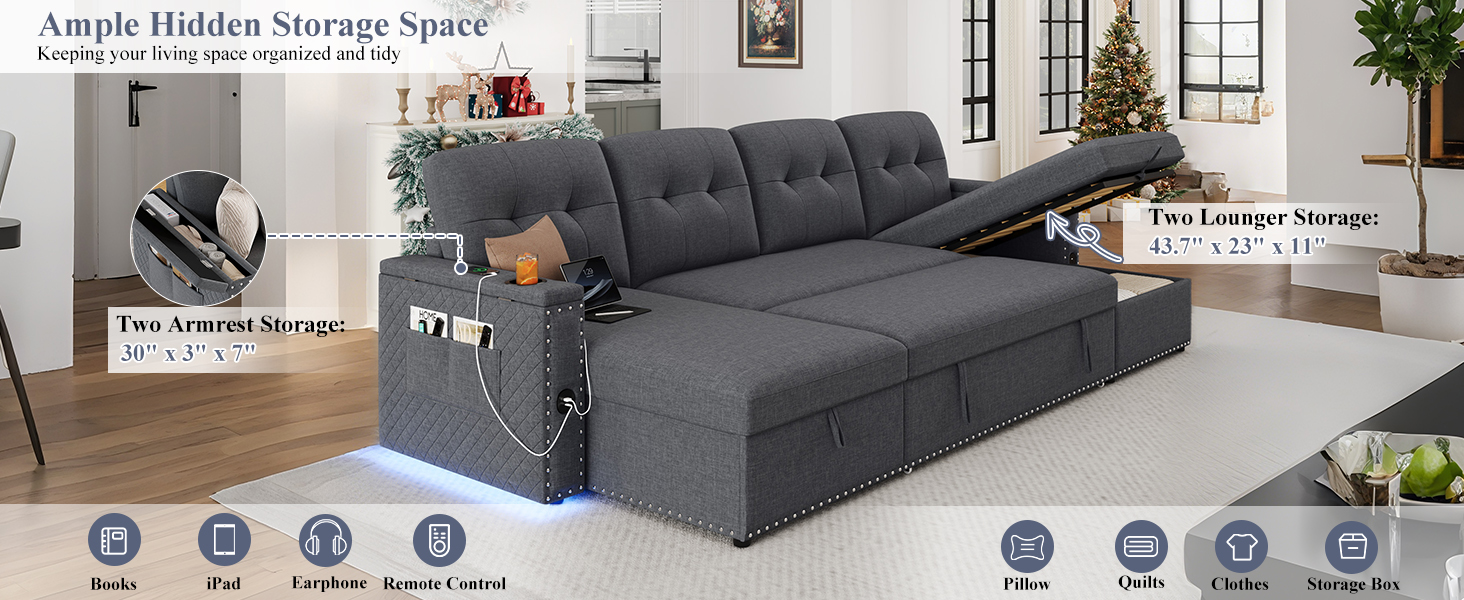 sofa couch bed with light