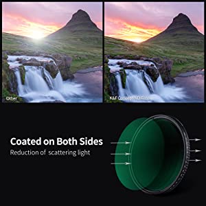 K&F Concept Variable Neutral Density Filter ND8-ND2000 (3-11stop) Hydrophobic Adjustable ND Filter