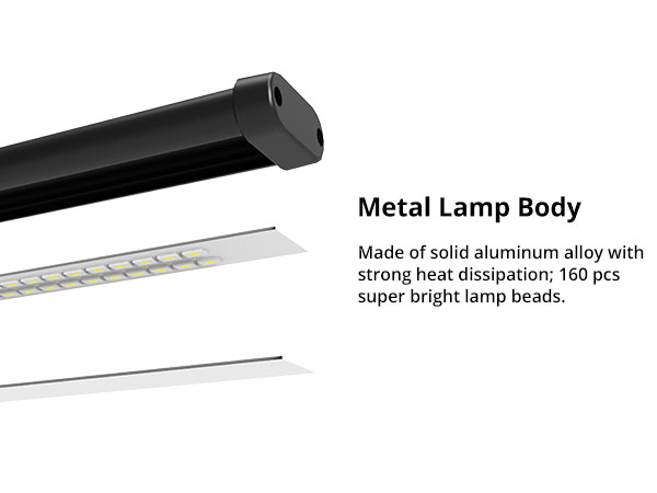 metal lamp body made of solid aluminum and a strong heat dispenser ; 16mm diameter.