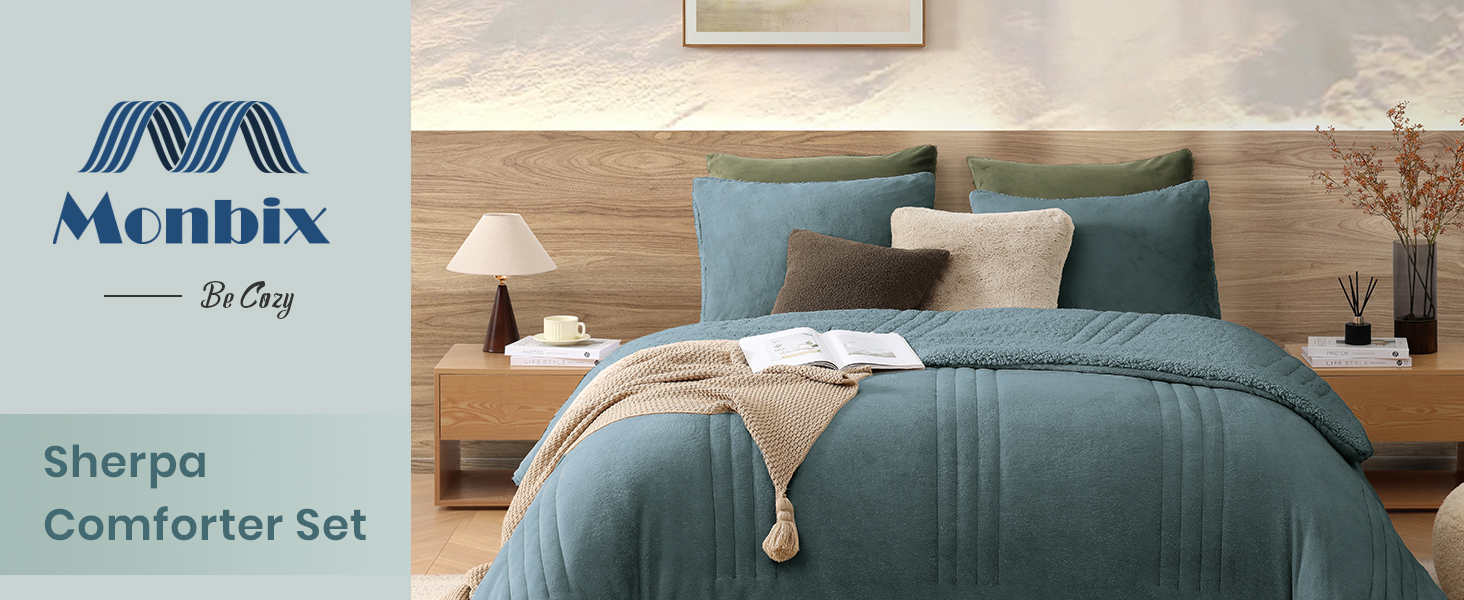 Queen size comforter set 3 piece teal