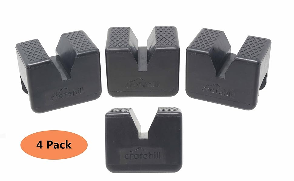 Rubber Jack Stand Pads and Pinch Weld Jack Adapter (4Pack) Universal Jackstand Pads