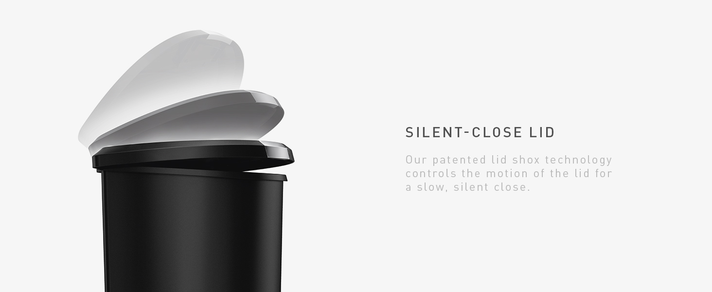 Silent-Close Lid | Our patented lid shox tech controls the motion of the lid for slow, silent close