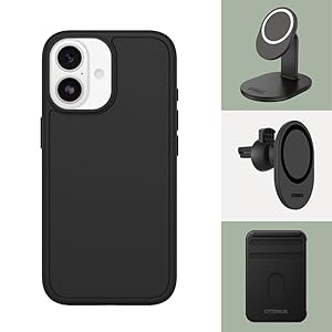 Collection of black phone cases or accessories shown from multiple angles, featuring attachment points and protective design elements.