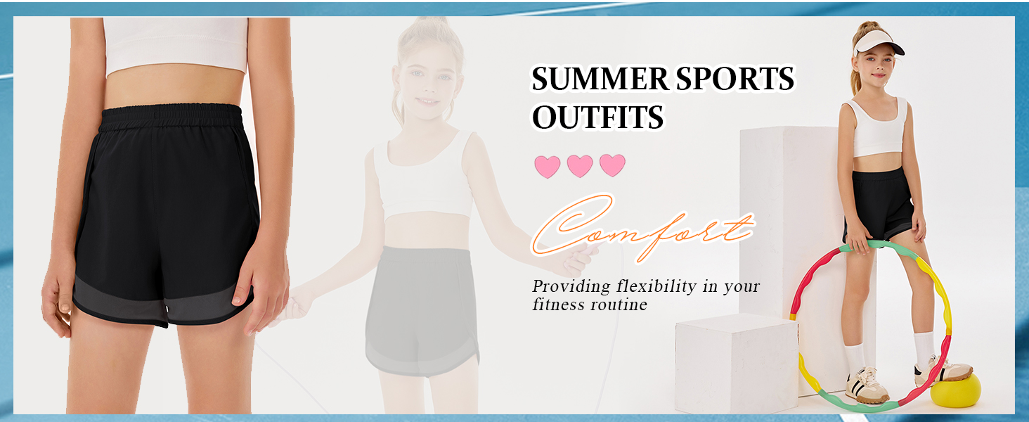 Girls High Waisted Running Shorts Quick Dry Workout Shorts Patchwork Atheltic Sports Shorts